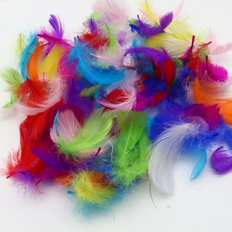 100Pcs Natural Small Floating Feather 4-8cm Floating Goose Down Color Feather Wedding Dress Dream Net Decoration Accessories