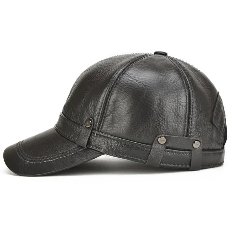 SILOQIN czapka typu snapback czapka z prawdziwej skóry męskie czapki baseballowe ze skóry wołowej regulowany rozmiar męska marka skórzana czapka