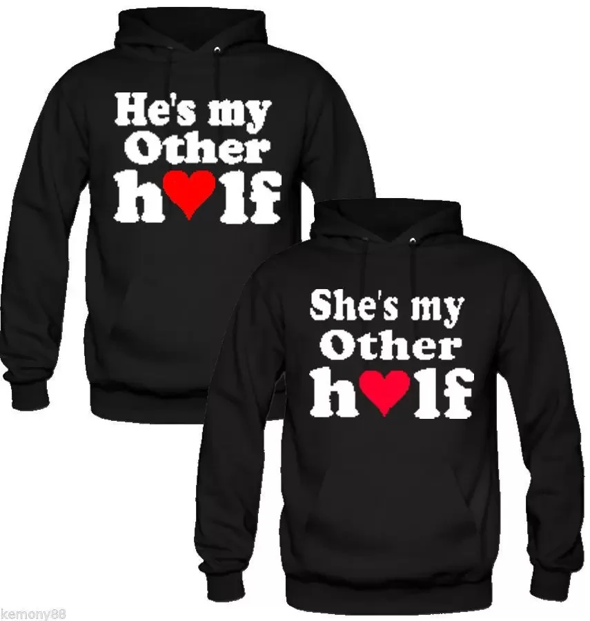 Casual Pullovers Gift He's My Other Half She's My Other Half Printed Couple Hoodies Women Men Sweatshirt Lovers Couples Hoodies