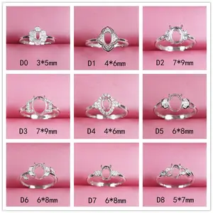 blank ring setting base empty for jewelry making sterling silver 925 facet gemstone settings without stone accessories EFG