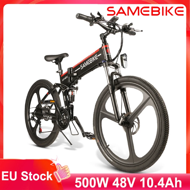 

EU Stock Samebike LO26 Mountain Electric Bicycle 30km/h 48V 10.4AH 500W Smart Foldable E-Bike 26'' Moped Electric Bike New Wheel