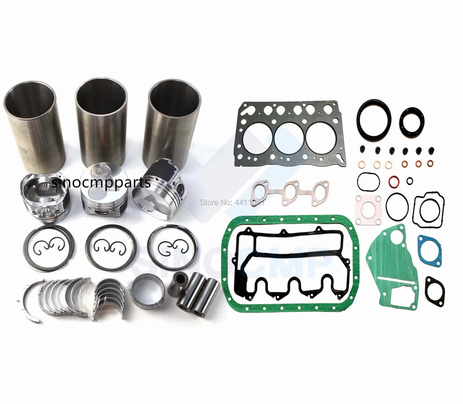 

3LB1 Engine Overhaul Rebuild Kit for Hitachi EX55 IHI 16N 17NE Mini-excavator and PDW380 MQ Power Diesel Generator set