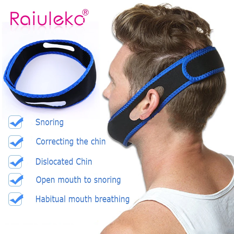 Woman Men Anti Snoring Chin Strap Relieve Sleep Aid Snore Chin Strap Night Sleeping Aid Belt Stop Nose Snoring Apnea Care Belt