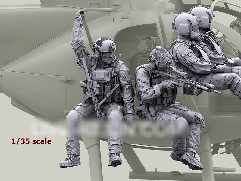 1/35 Resin Model Figure GK，Modern military theme (9PCS/set,There are no planes) Unassembled and unpainted kit