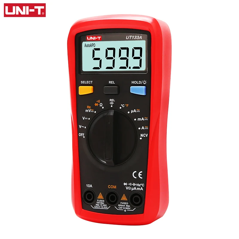 UNI-T-Professional Multímetro Digital, UT133A, UT133B, UT133B, AC DC Tensão Tester, Voltímetro, Amperímetro, Medidor de Capacitância Freqüência