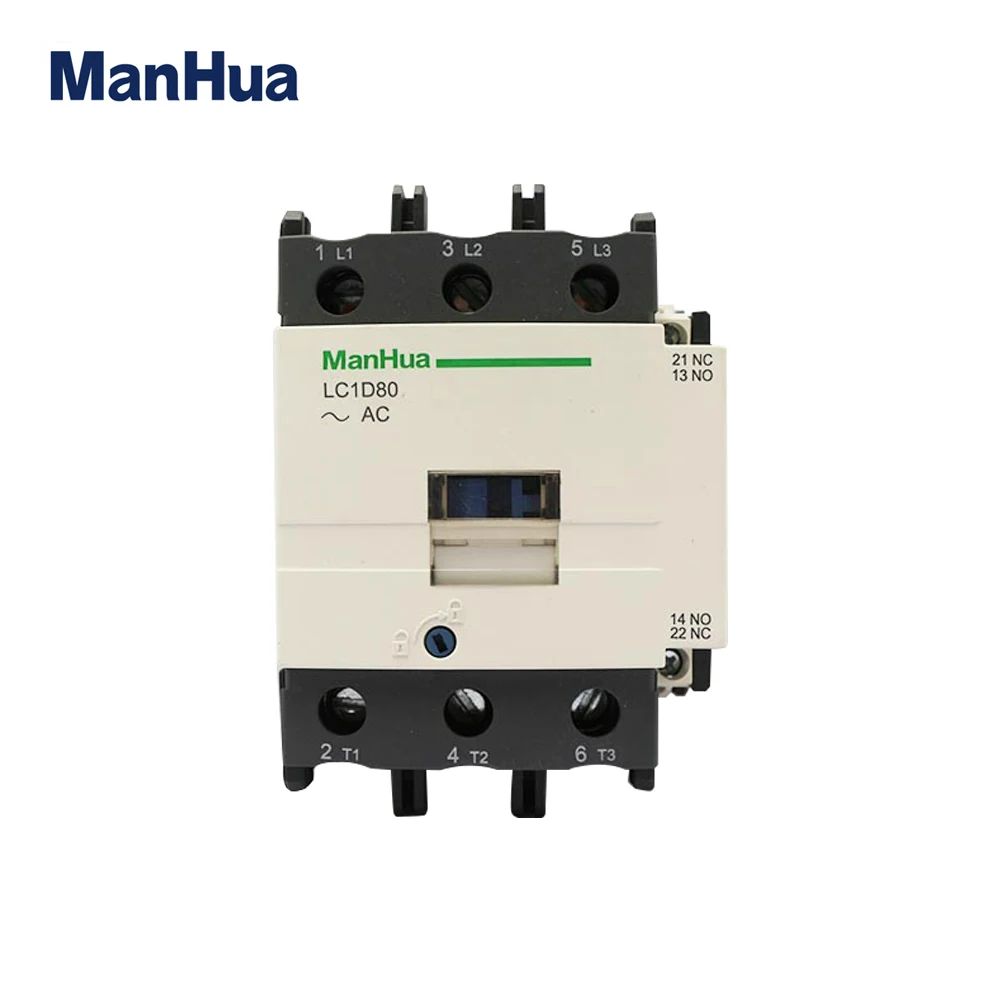 ManHua 3P LC1D80 220-230V Motor Protective Magnetic Electric AC Contator  Three Phase Conactor with Motor Control