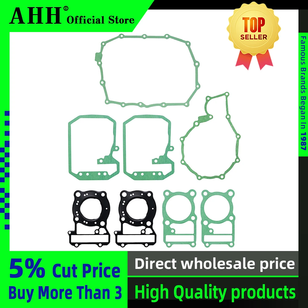 AHH Motorcycle Complete Engine Gasket Cylinder Cover Bottom Overhaul Pad Gasket Set For Honda Steed400 Steed600 Thunder 400