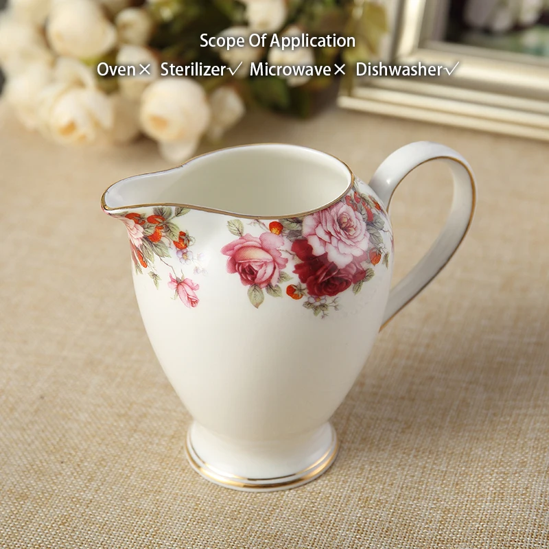 Pastoral Flower Bone China Tea Set Top Porcelain Coffee Set Ceramic Pot Milk Jug Sugar Bowl Teatime Teapot Tea Cup Coffeeware