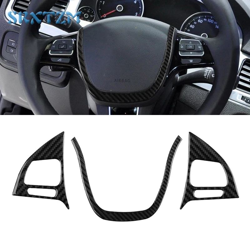 For Volkswagen Vw Touareg 2011 2012 2013 2014 2015 2016 2017 2018 Car Carbon Fiber Steering Wheel Switch Button Sticker Cover