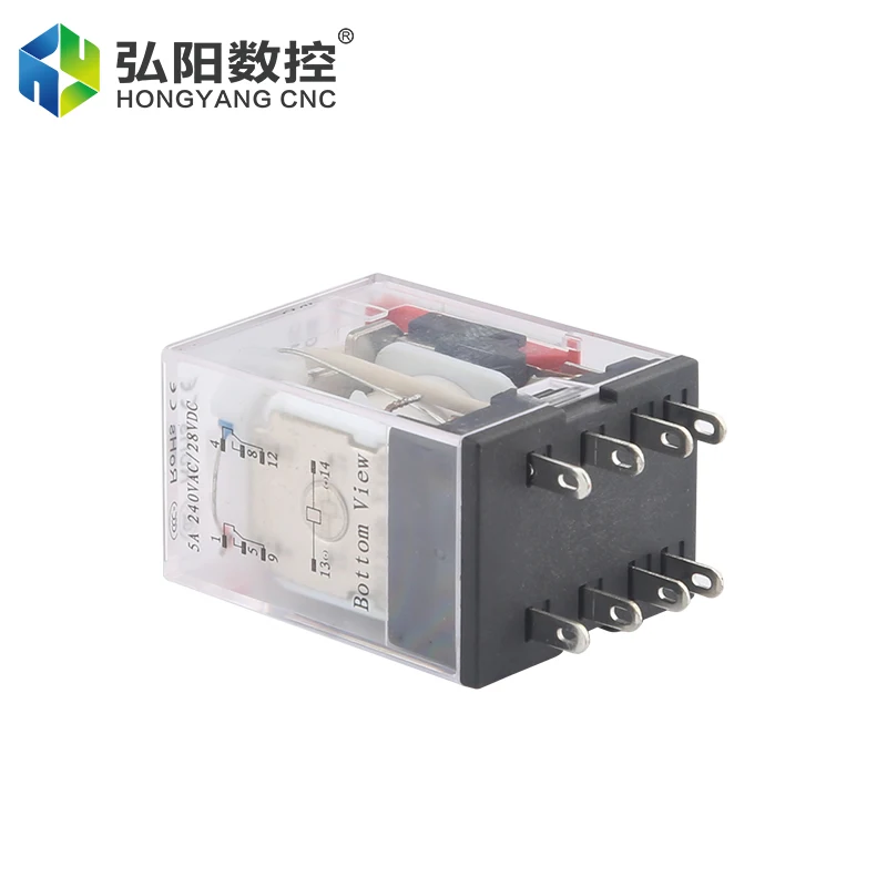 Relè di potenza bobina 24VDC 220VAC relè universale 8 Pin 14 Pin piccolo relè intermedio elettromagnetico con Base presa