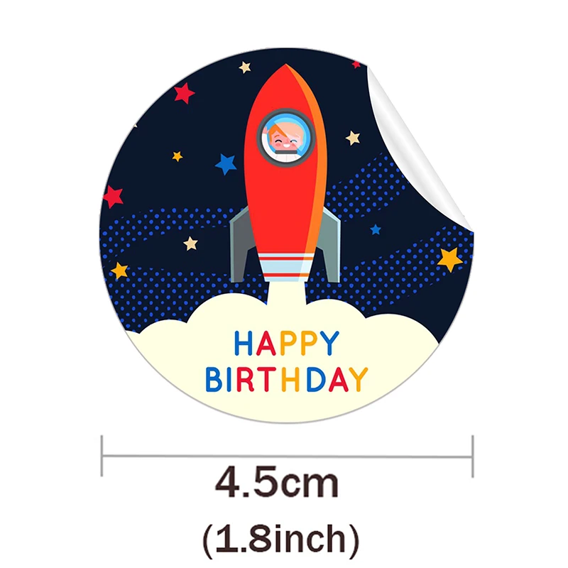 Outer Space Stickers Astronaut Rocket Ship Galaxy Seals Solar System Theme Party Boy Kids Birthday Stickers Decoration Favors