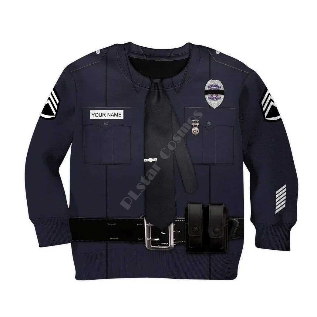 Politie 3d gedrukt Hoodies kinderen Sweatshirt Trainingspak jas t-shirts Jas Jongen MEISJE Cosplay Kostuums 01