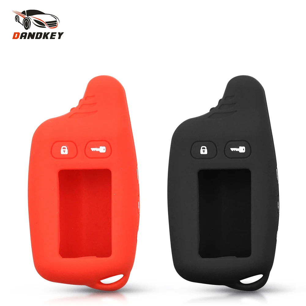 Dandkey Silicone Key Case For Tomahawk TZ-9010 SL-950 TZ-9030 TZ9031 TZ 9010 KeyChain For Russian Car Two Way Alarm LCD System