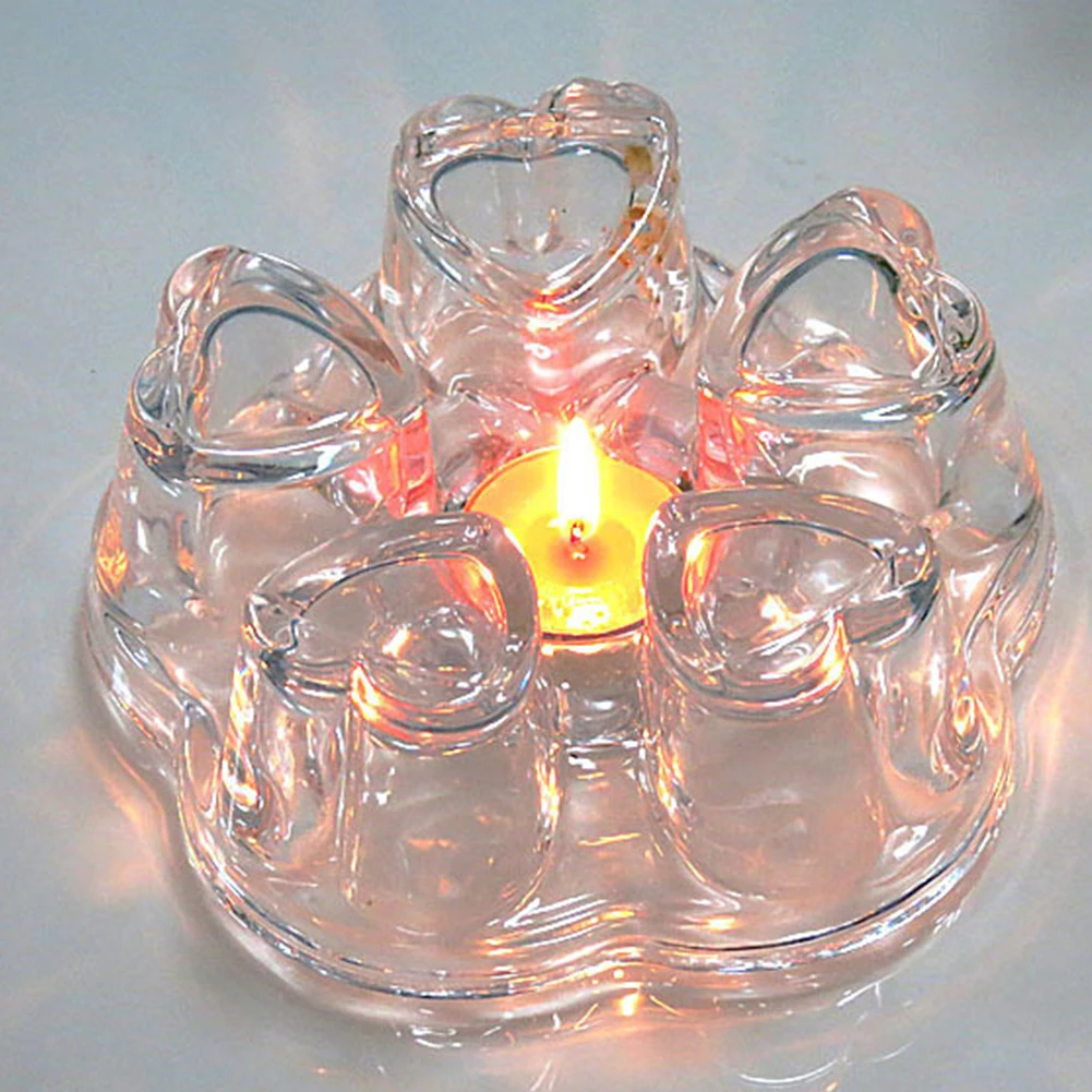 Heart Shape Glass Flower Teapots Heater Heat Resistance Coffee Maker Heating Base Clear Teapots Holder Base Teapot Warmer