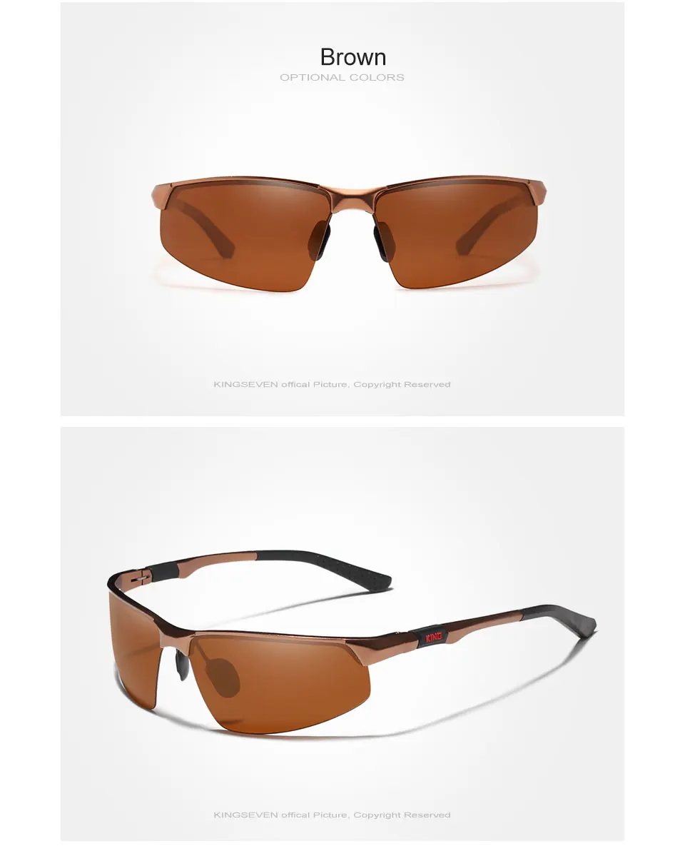 KINGSEVEN Marke 2024 Polarisierte Serie Fahrer-Sonnenbrille für Herren aus Aluminium mit Spiegelgläsern, Sonnenbrille für Männer und Frauen, Brillen – Detail 11