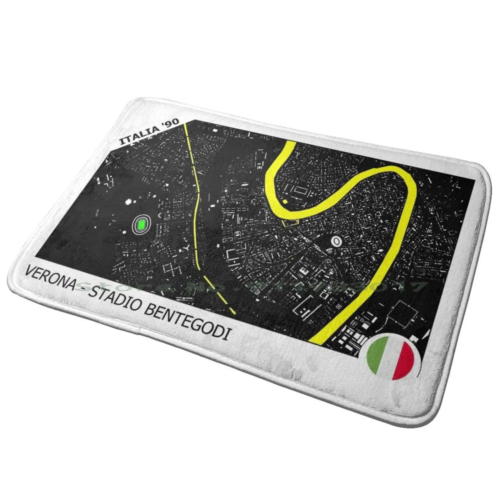 Verona-Stadio Bentegodi Italia 1990 Stadium Map By Stadiamap Entrance Door Mat Bath Mat Rug Seville Apron Sevilla Sevilla F C