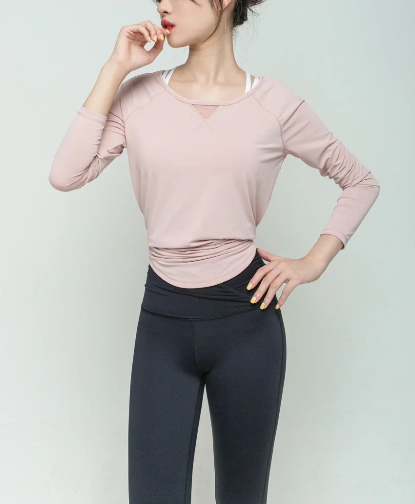 MINDYGOO – veste de sport à manches longues de haute qualité, Logo personnalisé en usine, nouvelle collection automne, respirant, Yoga rapide, peau sur peau de nonne