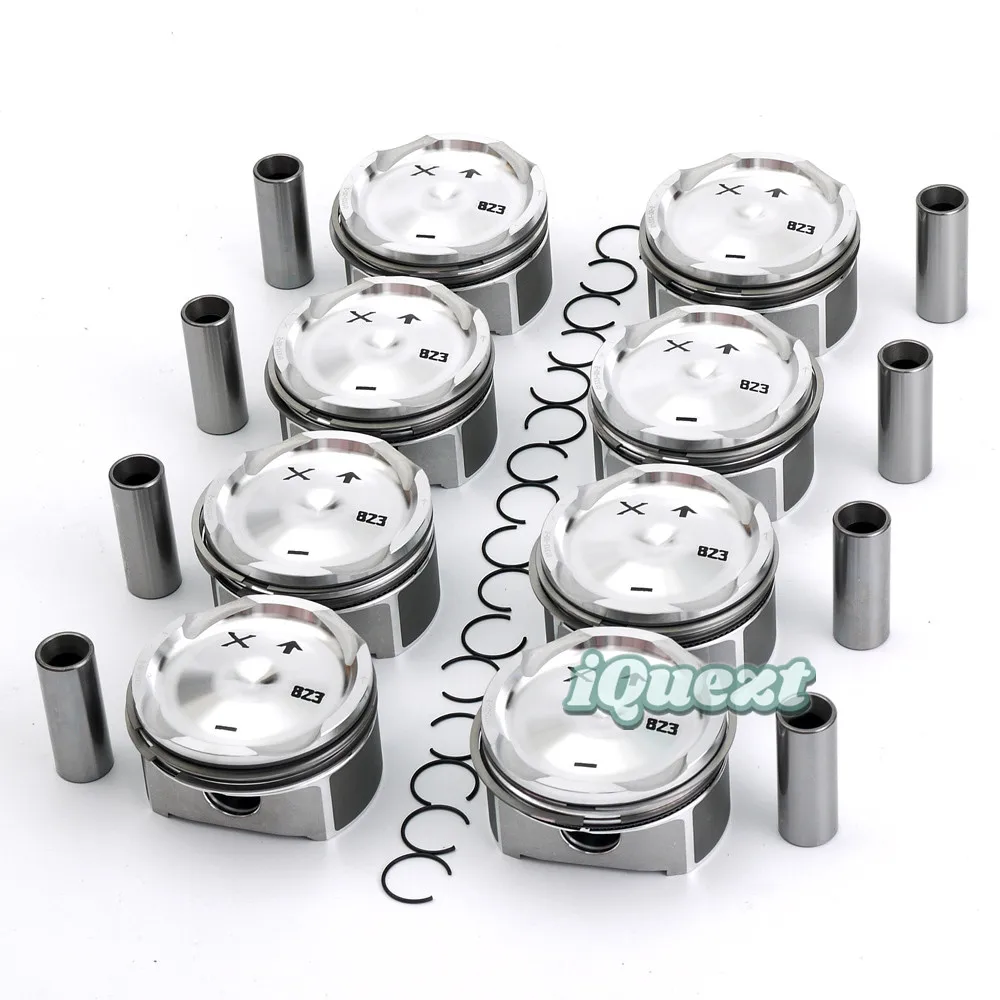 8x Pistons & Rings Kit 94810303164 STD Φ93mm for Porsche Cayenne Turbo S 4.5T V8 4511CC Engine M48.50 955 9PA