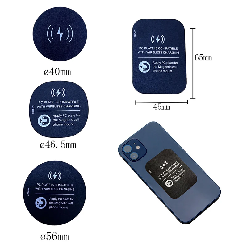 2pcs Metal Plate Disk Sheets For Wireless Charger Magnet Plate Disk For Mobile Phone Holder Car Wireless Phone Holder Sheet