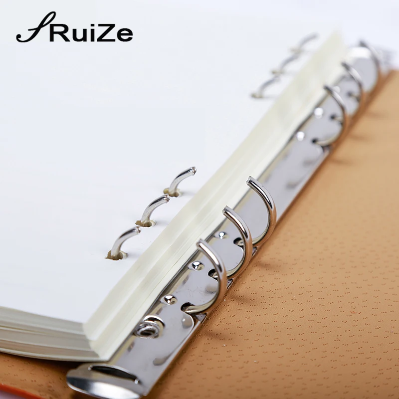 RuiZe Hard Cover A5 Leather Notebook Organizer Planner Ring Binder Loose Leaf Note Book Refill Office Stationery gift Print Name