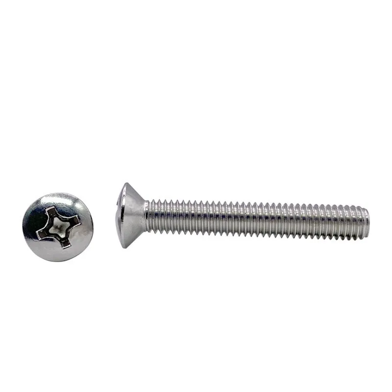 M2 M2.5 M3 M4 M5 M6 GB820 DIN966 A2-70 304 Stainless Steel Cross Recessed Phillips Raised Countersunk Head Half Oval Screw Bolt