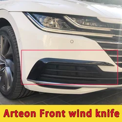 Car Styling For VW Arteon CC Body kit Spoiler 2019 2020 2021 2022 Front bumper wind knife decoration Bright Black sports R-line