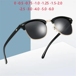 0-0,5-1,0 zu-4,0 Rezept Polarisierte Sonnenbrille Männer Frauen Minus Grad Semi-Randlose Myopie Sonne gläser Oculos De Sol Gafa