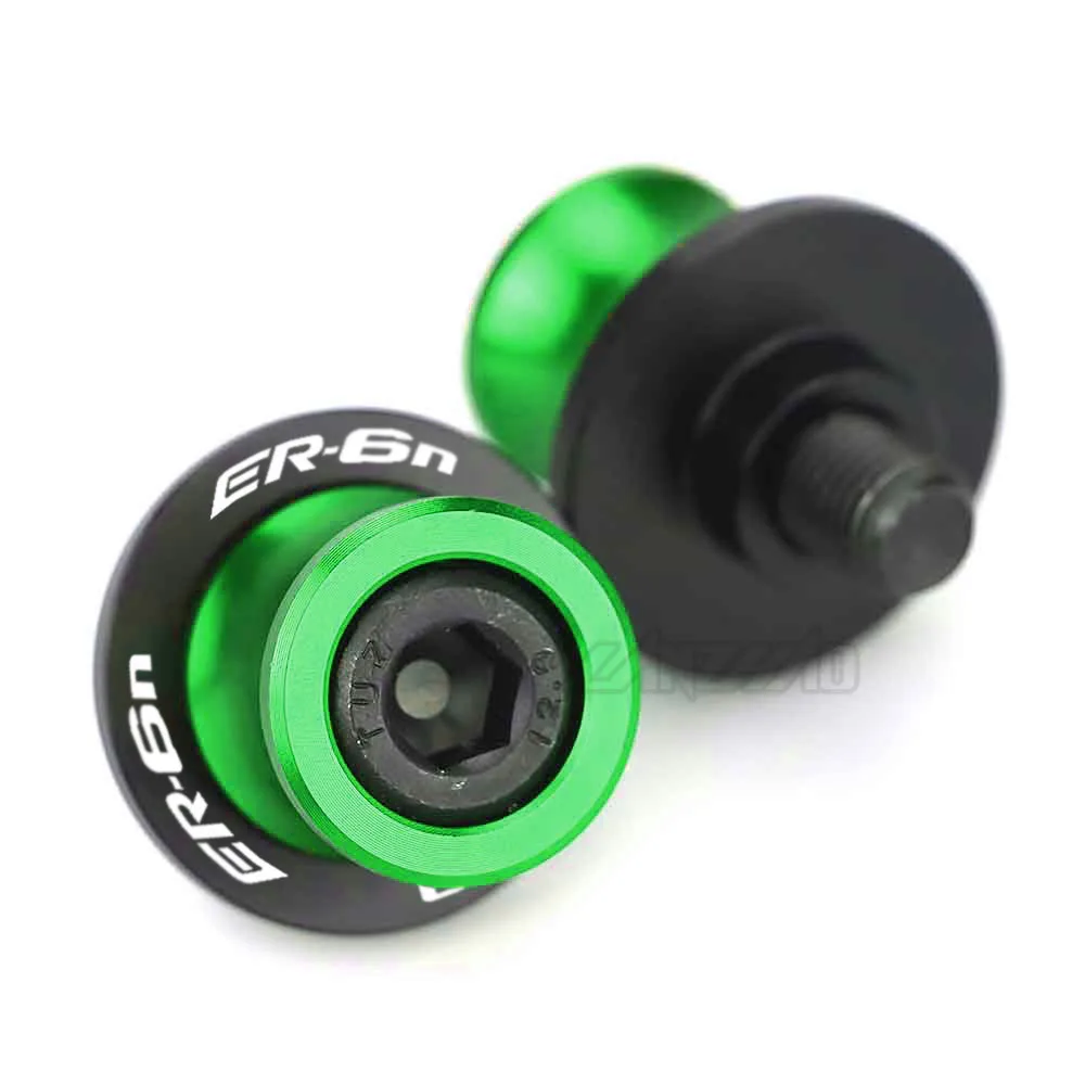 ER-6N للدراجات النارية Swingarm بكرات حامل خلفي مسامير المتزلجون باستخدام الحاسب الآلي الألومنيوم اكسسوارات لكاواساكي ER6N 2006 - 2013 2014 2015 2016 #2