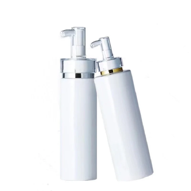 

100ML 150ML 200ml 300ML 500ML Acrylic Pump White PET Plastic Refillable Cosmetic Lotion Shower Gel Empty Packaging Bottle 15pcs