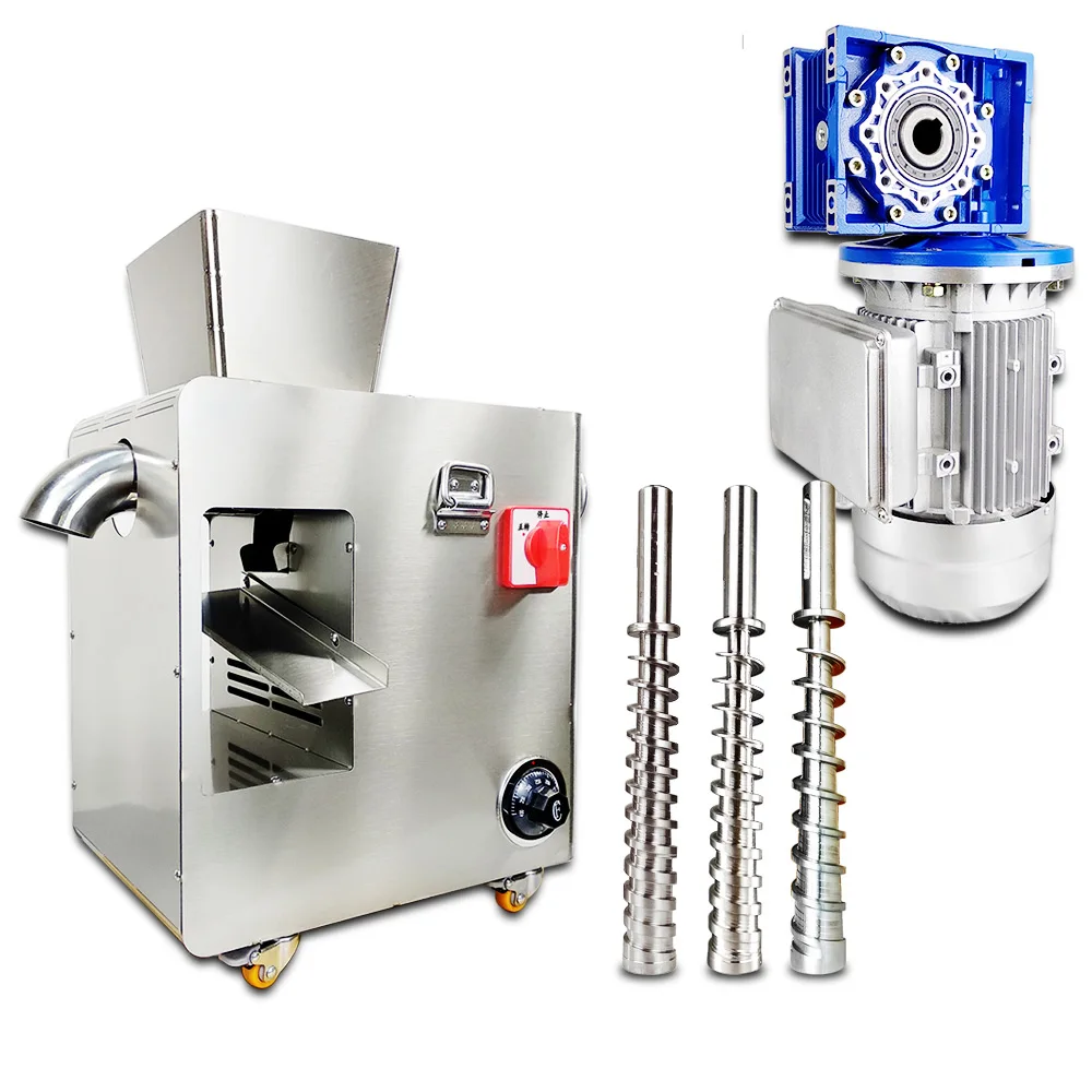 

Stainless Steel Oil Press Commercial Cold Hot Extractor Walnut Sesame Peanut Sunflower Linseed Oil Press Machine 1500W