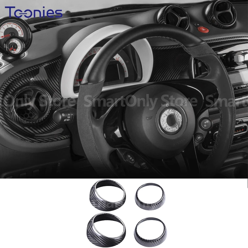 Car Air outlet Decoration Modification Cover For Mercedes smart 453 Fortwo Forfour Carbon Fiber Interior Styling Accessories