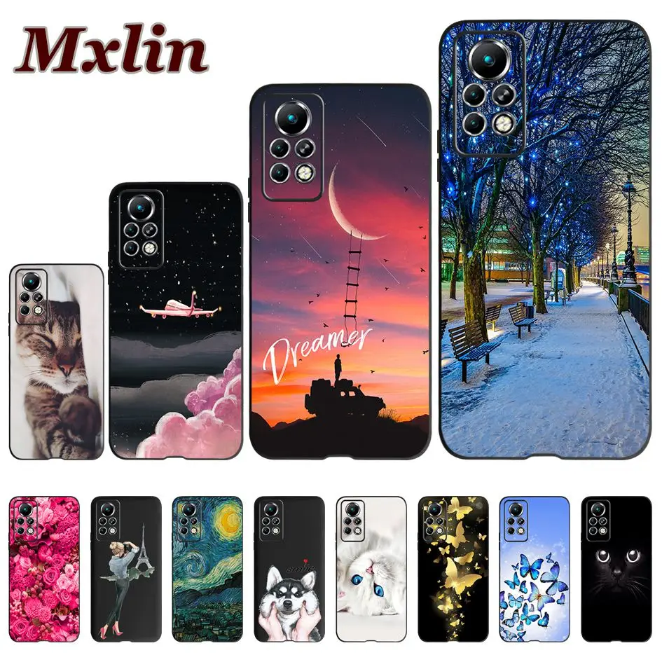 

Чехол для Infinix Note 11 Pro, роскошный черный мягкий силиконовый ударопрочный чехол для телефона Note 11Pro, чехлы для Note 11S, бампер 6,95 дюйма