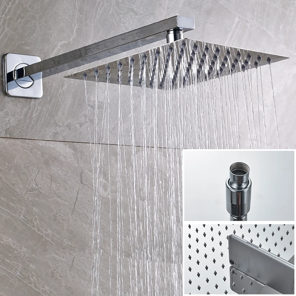 

Wall Mount Bathroom Rain Waterfall Shower Faucets Set Concealed Chrome Shower System Bathtub Shower Mixer Faucet Tap