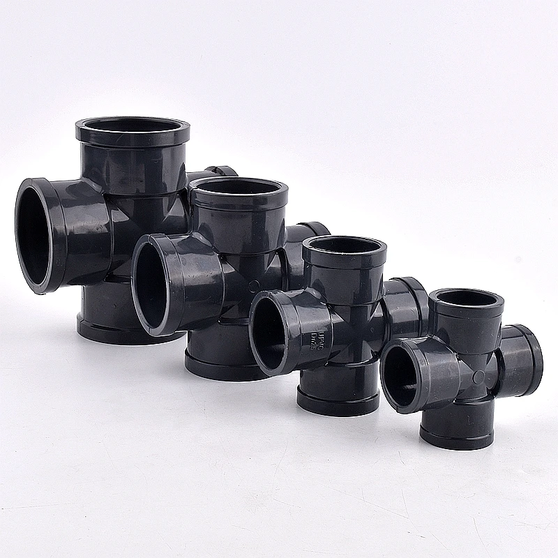 1pc I.D 25~250mm UPVC Pipe Cross Connector Greenhouse Garden Watering Irrigation System Water Tube Joint Agricultural Fittings