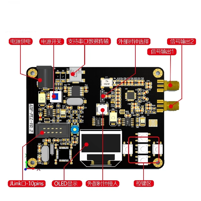 ADF4351 Onboard STM32 Single-chip Phase-locked Loop Module Frequency Scanner 35M-4.4G RF Signal Source