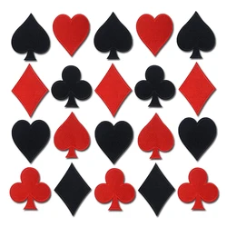 Playing Cards Spades Poker Love Heart Patches Iron on Clothing Gaming Embroidered Appliques for Jeans Hats Bags Jackets