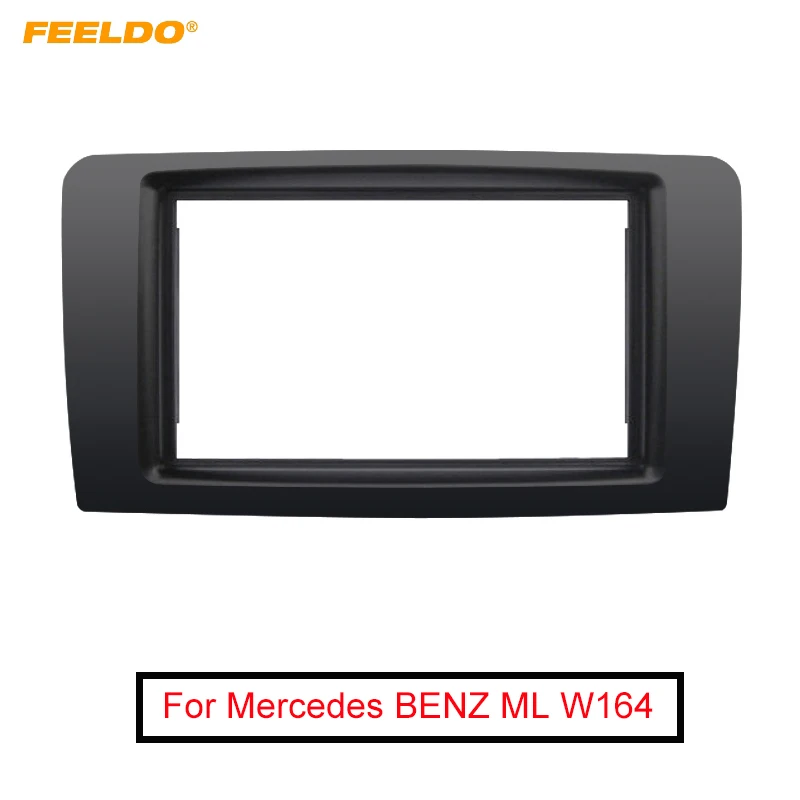 

FEELDO Car Double Din Radio Fascia Frame Trim for Mercedes BENZ ML W164 2006-2010 Installation Audio Dash Panel Kit Frame #5115