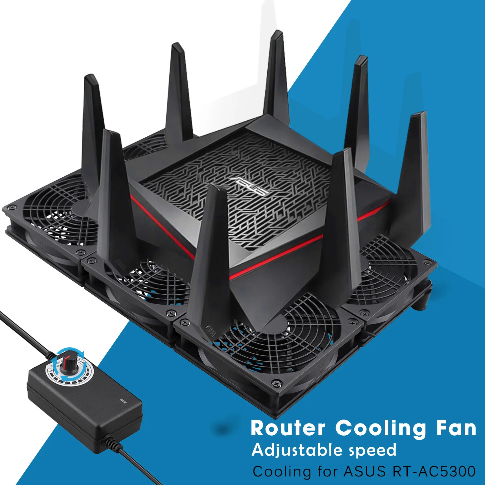 Gdstime-ventilador para enrutador de TV, Base Universal para Notebook, radiador de gran volumen de aire, velocidad ajustable, 120mm, 12CM, DIY, 4 y 6 ventiladores