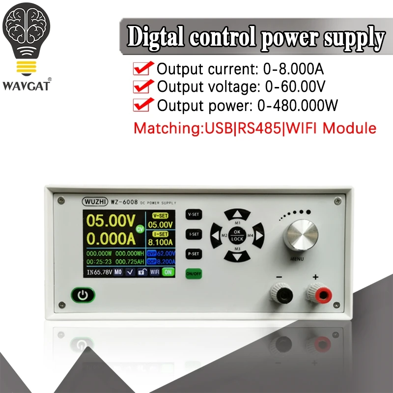 

WZ6008 WIFI Digital display DC DC converter Adjustable CC CV Regulated laboratory power supply variable 60V 8A Voltmeter ammeter