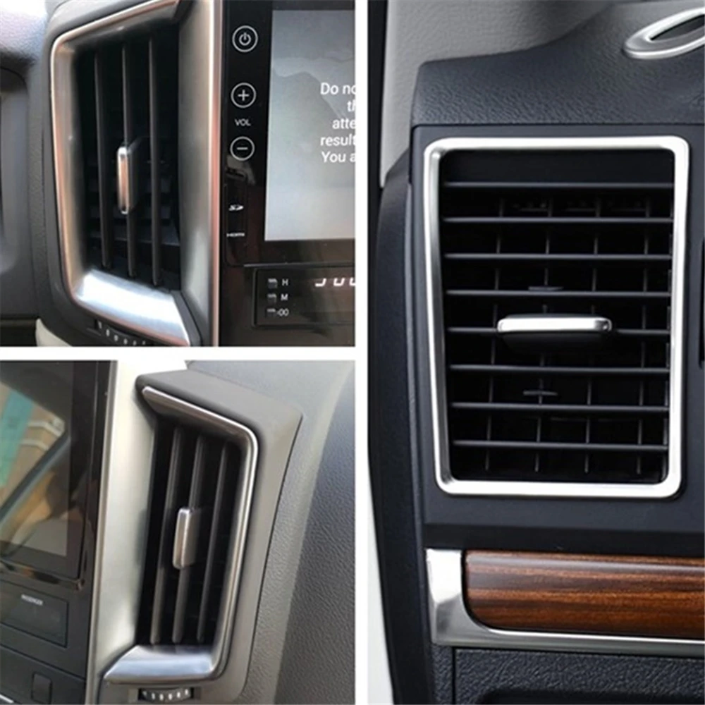 Car Interior Air Conditioning Vent AC Outlet Decorative Frame Cover Trims For Toyota Land Cruiser 200 LC200 2008-2015 2016-2018