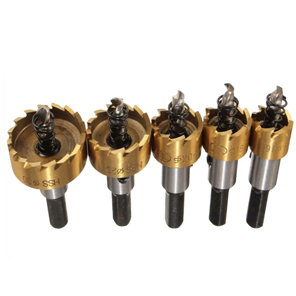 Heißer verkauf 5 stücke HSS Hartmetall Spitze Bohrer Bit Loch Sah Set Edelstahl Metall Legierung 16/18.5/20/25/30mm