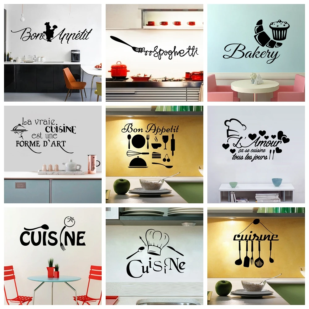 Home Decor Kitchen Cusine Wall Sticker For Kitchen Accessories Decals Vinyl Stickers Room Decoration Wallpaper