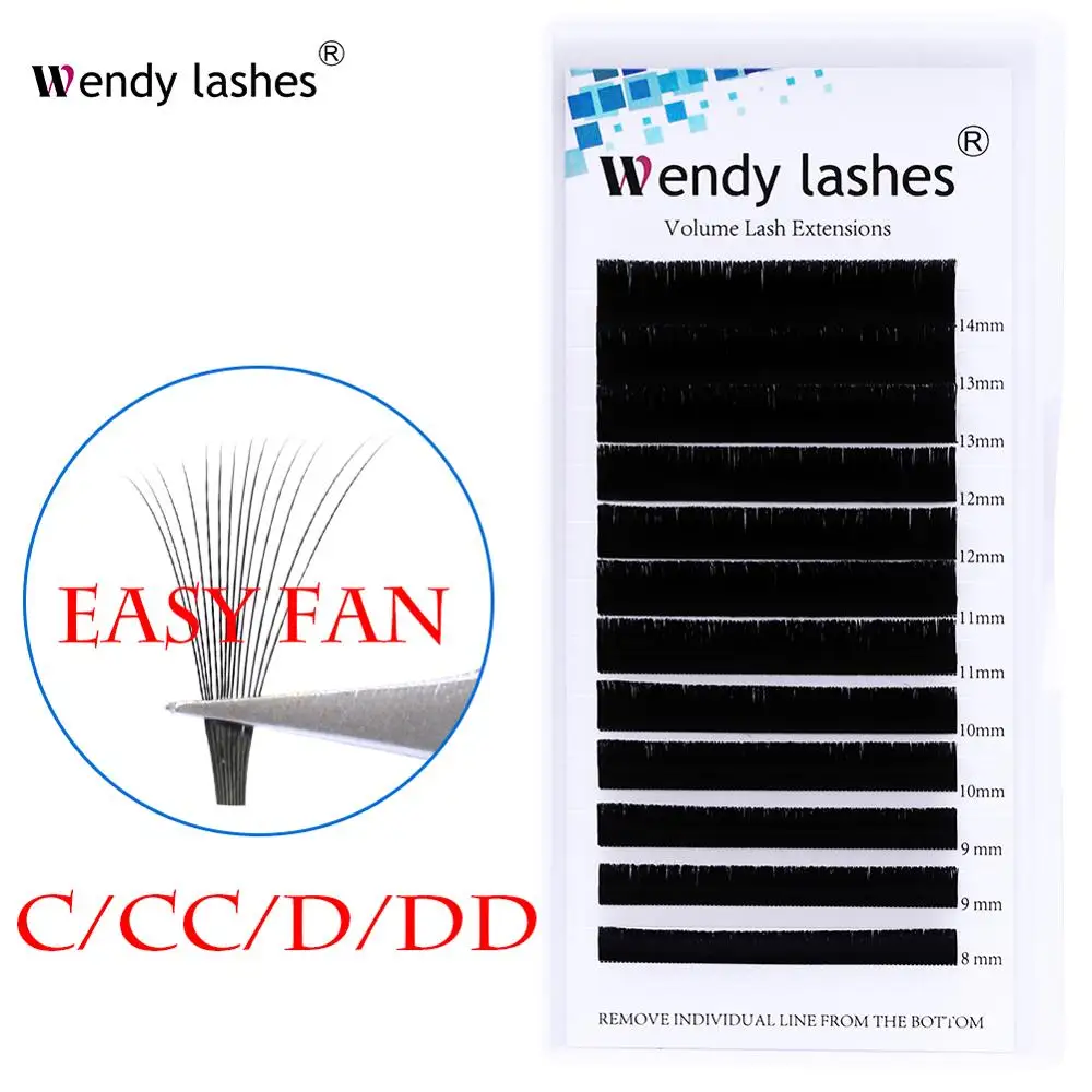 5/10 PCS Easy Fanning Lashes Russion Volume Mega Eyelashes Extension Auto Flowering Rapid Blooming Fans lashes Fast Delivery