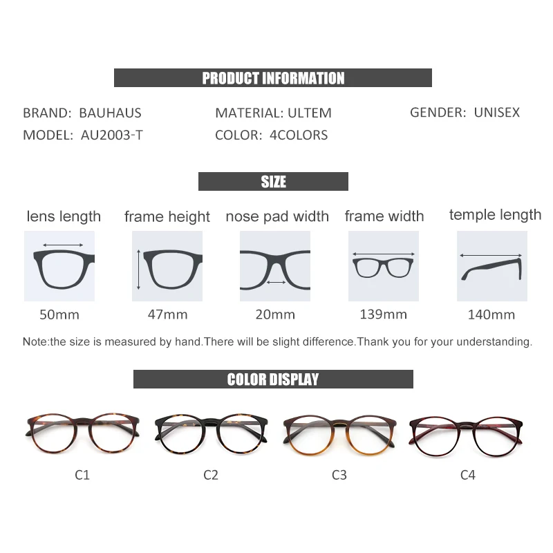 AU2003-T Bauhaus Acetate Glasses Retro Round Floral Eyeglasses Myopic Lens Frame Oculos De Grau For Men Women