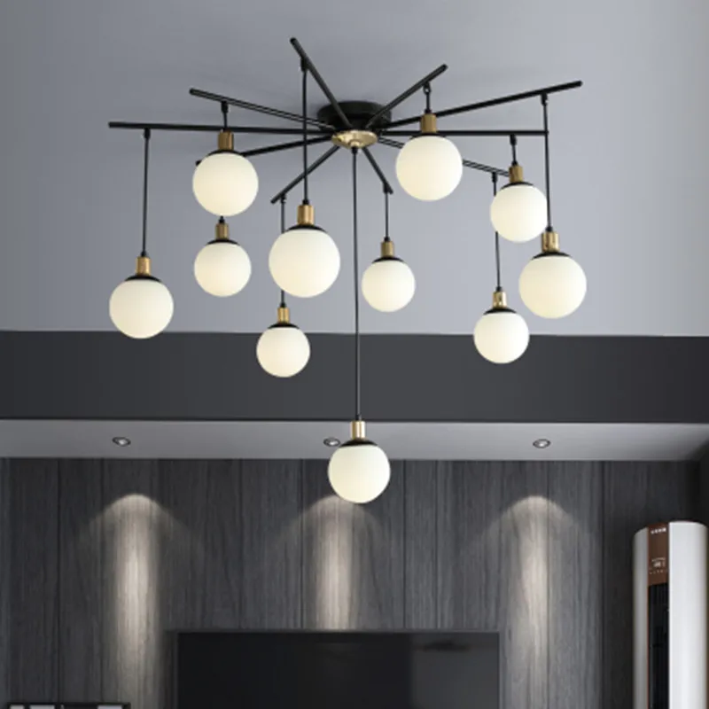 

Nordic living room LED chandelier glass ball lights magic bean chandelier postmodern minimalist restaurant creative chandelier