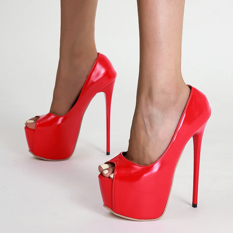 2024 New Red High Heels Women Platform Sandals Fashion Peep Toe Ladies Nightclub Stripper Pumps Sexy Wedding Shoes Bridal Size42