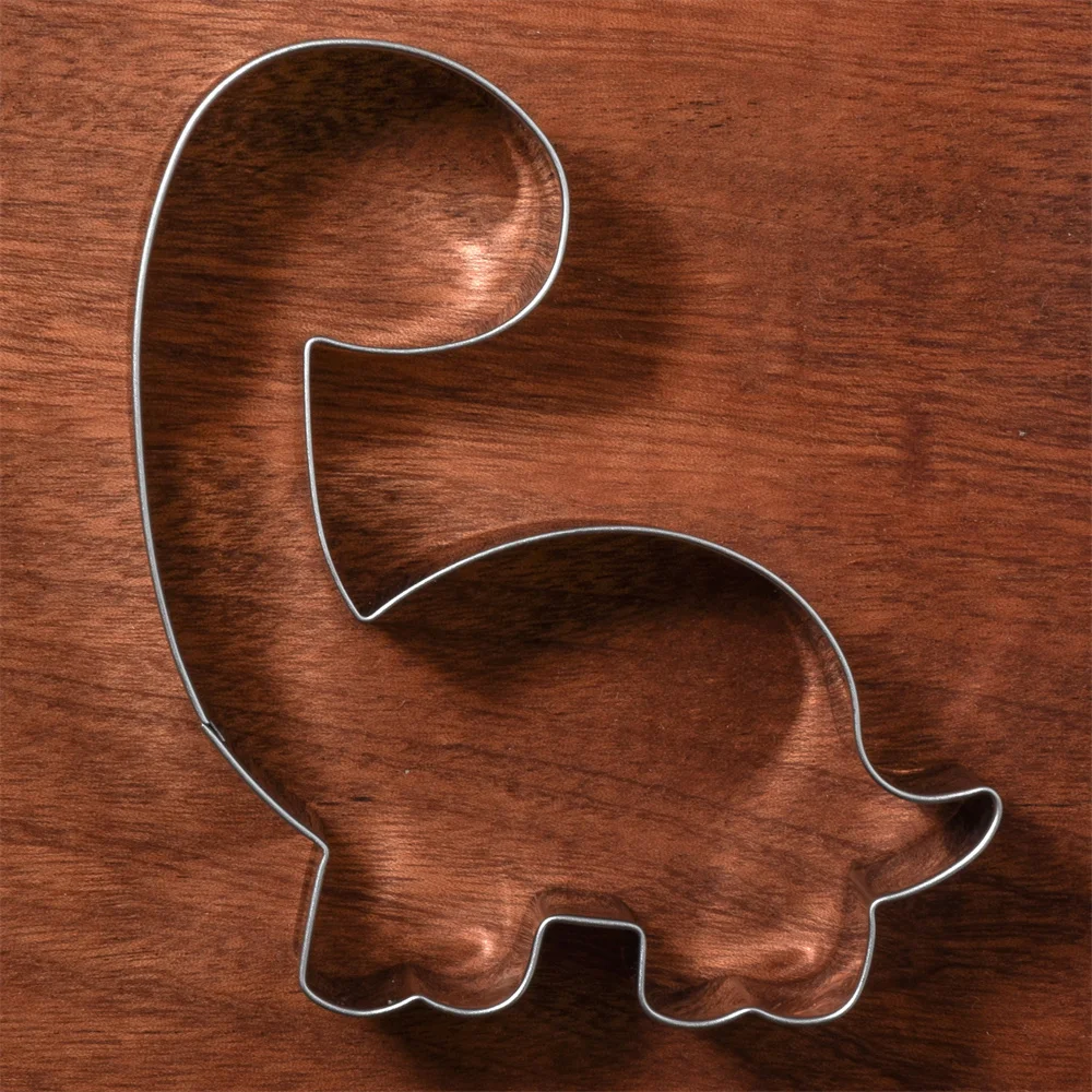 KENIAO Cute Dinosaur Cookie Cutter Set - 3PC - T-Rex Brontosaurus Triceratops Biscuit Fondant Bread Molds - Stainless Steel