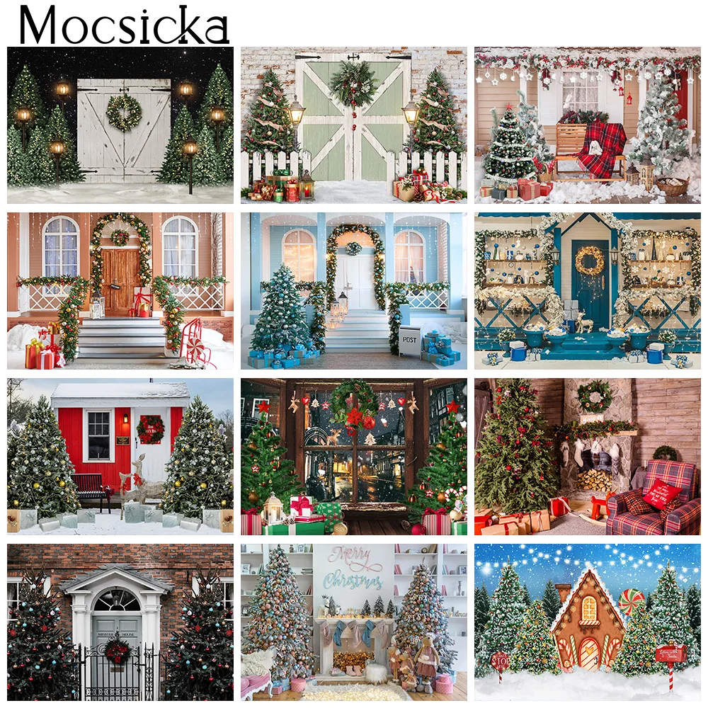 

Christmas Photography Backdrop Winter Snow Portrait Background Photo Studio Fireplace Window Family Party Decorations Props