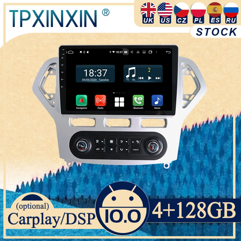 PX6 For Ford Mondeo At 2007-2010 Android10 Carplay Radio Player Car GPS Navigation Head Unit Car Stereo WIFI DSP BT
