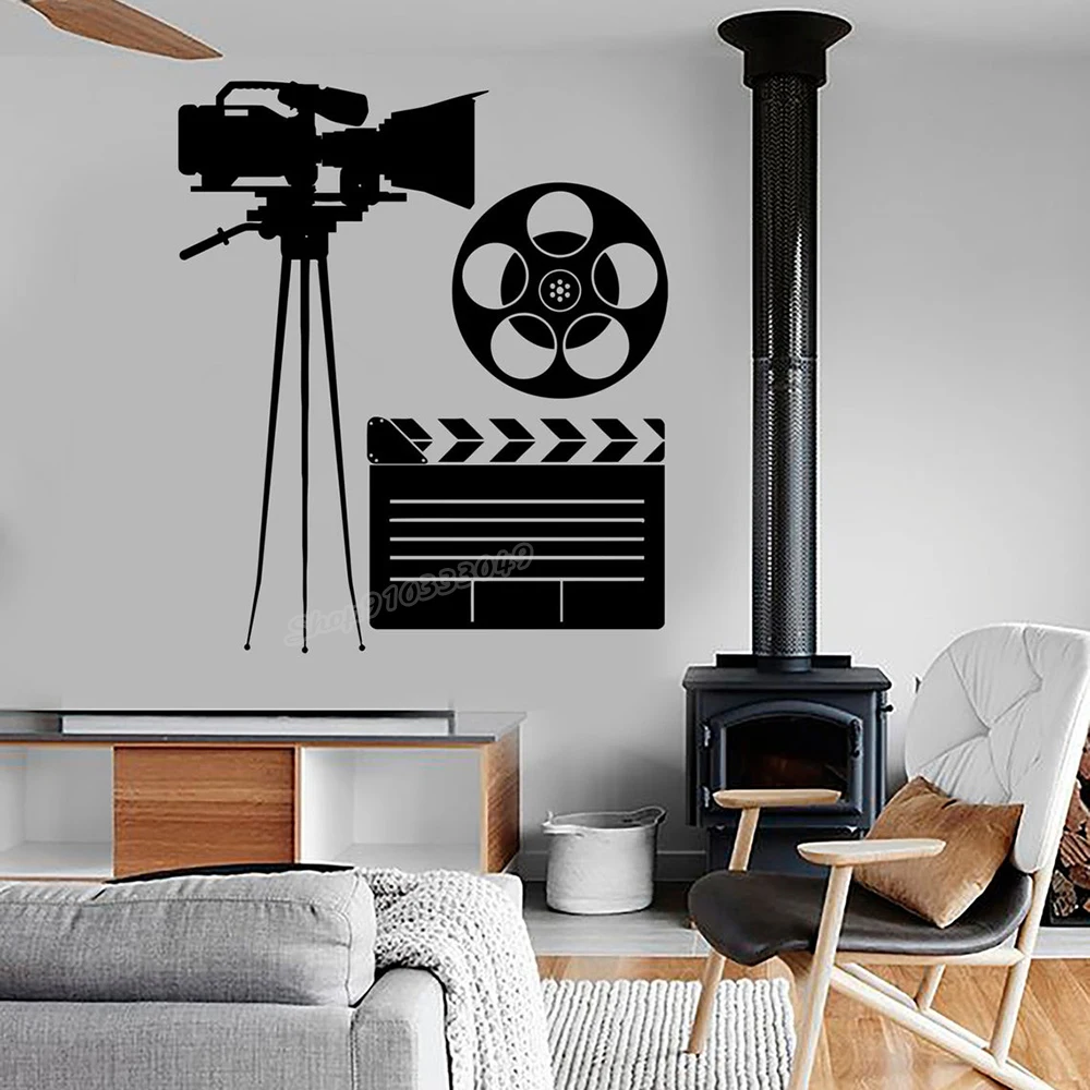 Vinyl Wall Decal Movie Making Film Camera Wall Sticker Actress Cool Amazing Decor Removable cinema Decoration Accessories C438